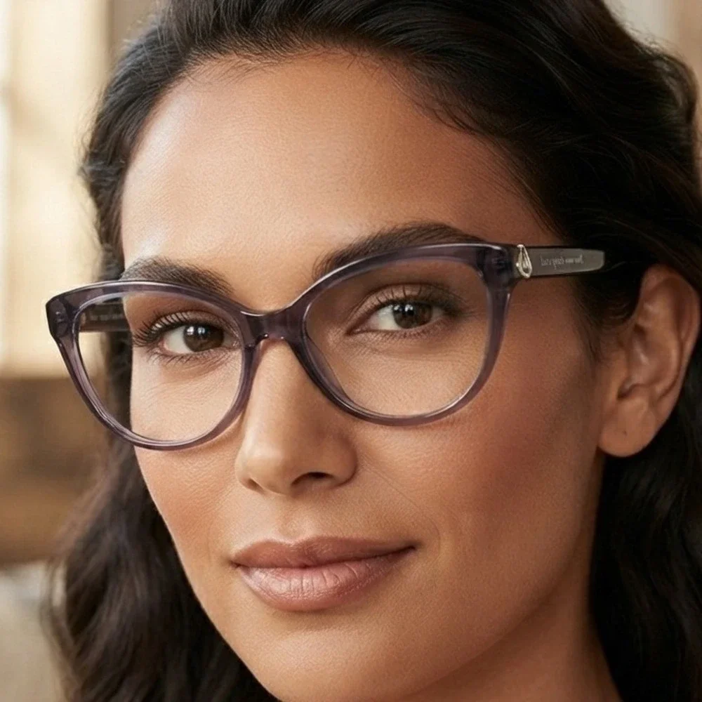 Kate Spade Hensley/G/S KB79O Smoke Purple Cat Eye Optical Glasses 55-17-140
